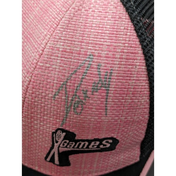 Pink and Black UA Sportswear ESPN X Games Snapback Cap Trucker Hat 2 Signatures - Picture 7 of 9